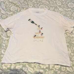 Abercrombie Graphic T-Shirt with Champagne Design